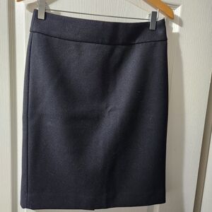 J. Crew Elegant Black 100% Wool Pencil Skirt